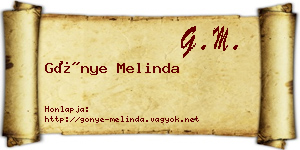 Gönye Melinda névjegykártya